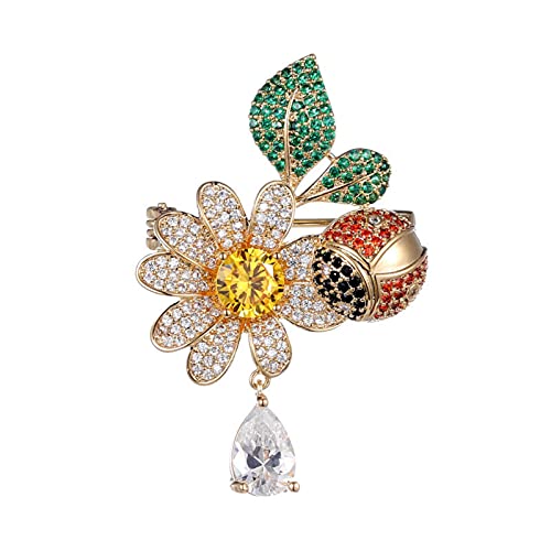 Broche de luxe en zircon scintillant marguerite pour magnifier un costume