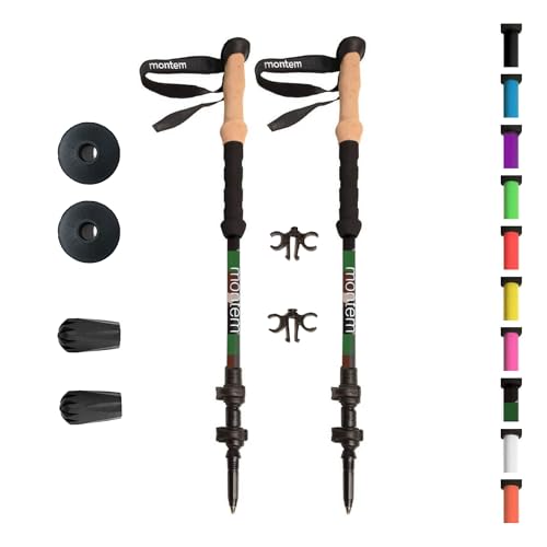Montem Ultra Strong Trekking, Walking, and Hiking Poles - One Pair (2 Poles) - Collapsible, Lightweight, Quick Locking, Weather-Resistant and Ultra Durable (Camouflage (EVA Foam Grip))