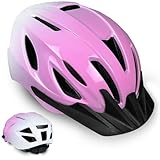 XIFENGRID Bike Helmet Adult Women Men - Safety Certified Bicycle Helmet, 15 Vents, Adjustable Dial & Straps,Visor,Removable Liner,Lightweight for Commuting and Road Cycling(Pink,57–61cm)