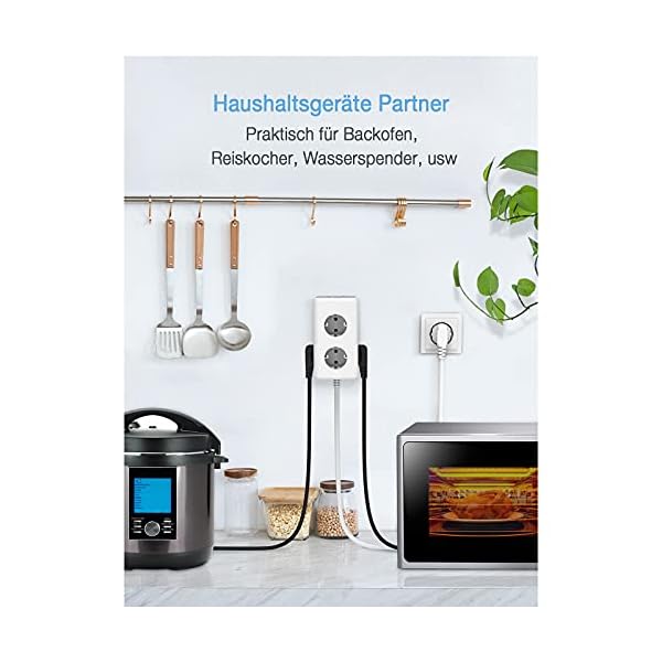 TESSAN 6 Fach Steckdosenleiste 3600W 16A mit 3 USB, 9 in 1 Mehrfachsteckdose Steckdose mit Schalter, Mehrfachstecker… – Bild 5