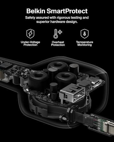 Image of Belkin USB C Car Charger 75W w / 30in Retractable USB C Cable - iPhone Charger, Compatible with iPhone 16 & 15 Series, Galaxy S25 Series, AirPods, Tablet, MacBook, Chromebook, etc. - Travel Essentials