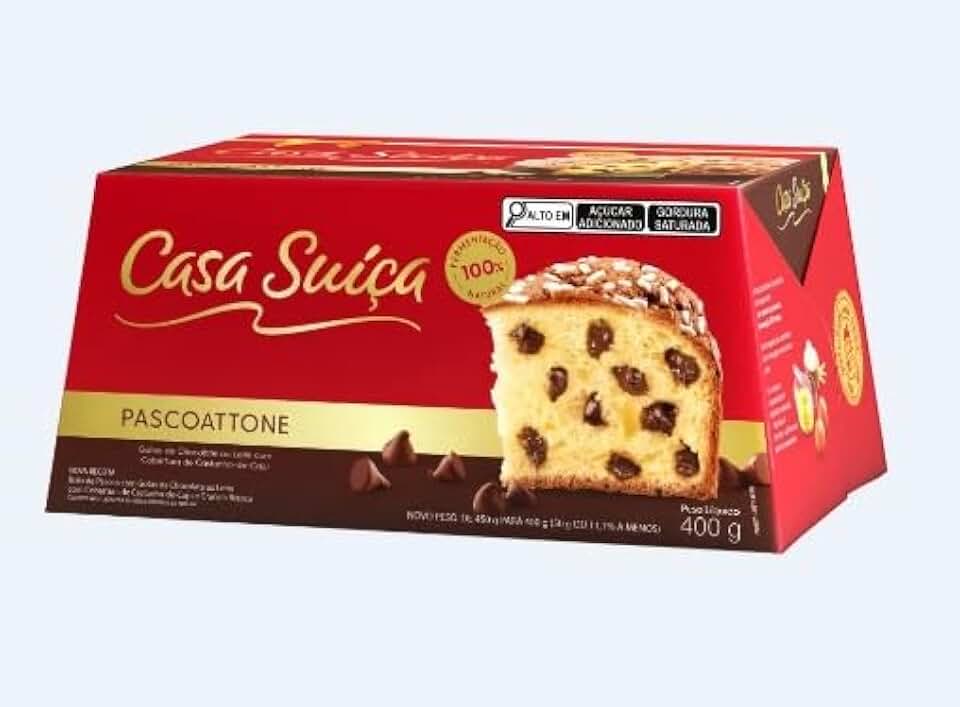 Pascoattone Casa Suíça com Gotas de Chocolate ao Leite, 400g Bolo de Páscoa