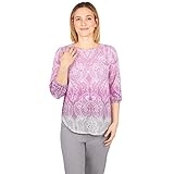 Ruby Rd. Women's Cozy Hatchi Paisley Top Size L Orchid Multi