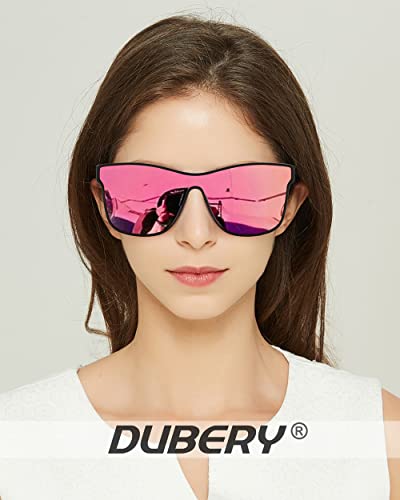 Image of DUBERY Fashion Polarized Sunglasses for Women Men 100% UV Protection Trendy Siamese Lens Shades D8030