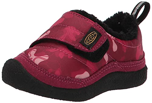 KEEN Kids Howser Low Wrap Casual Comfy Durable Slippers, JAM/Rhubarb, 6 US Unisex Toddler