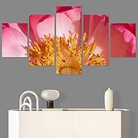 SIGNWIN 5 Panel Canvas Wall Art Pink Petal for Home Decorations Ready to Hang - 60