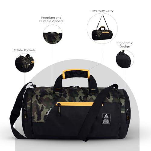 Image of Gear Cross Training 9 inch /29L Large Water Resistant Duffle Bag | Travel Bag | Gym Bag for Men & Women (Khaki Camo)