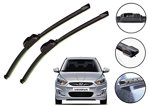 Image of Auto Hub Car Wiper Blades Compatibility With Hyundai Verna Old - Set of 2 Pcs (D-24,P-16)