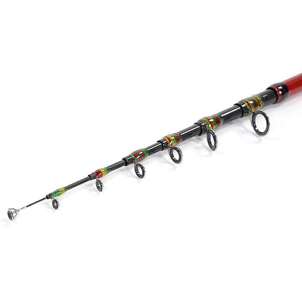 Alomejor Canna da Pesca Telescopica 240CM in Fibra di Carbonio per Mare e Lago, Canna Pesca Retrattile Portatile con di Trasporto Facile per Pesca a Mano