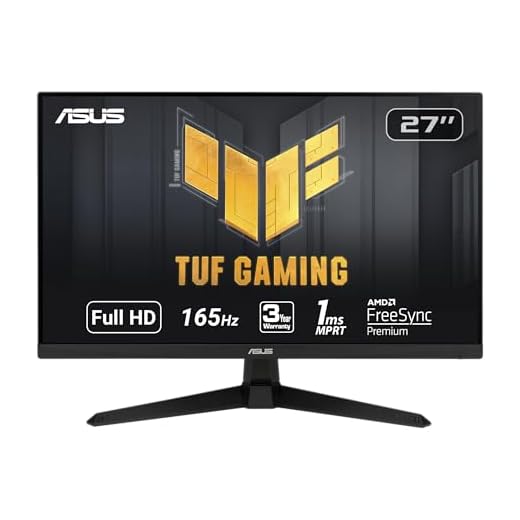 ASUS TUF Gaming 27" 1080P Monitor - Full HD, 165Hz (Supports 144Hz), 1ms, Extreme Low Motion Blur, FreeSync Premium, Shadow Boost, Eye Care, HDMI, DisplayPort, Tilt Adjustable - VG277Q1A,Black