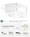 SONGMICS Shoe Boxes, Pack of 12 Shoe Storage Organizers, Stackable Clear Plastic Boxes for Closet, Sneakers, 13.1 x 9.1 x 5.6 Inches, Transparent and White ULSP12SWT