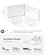 SONGMICS Schuhboxen, stapelbar, Schuhaufbewahrung, Organizer, faltbar und vielseitig für Sneaker, ULSP12SWT, Transparent Weiß, 13.1”L x 9.1”W x 5.5’H