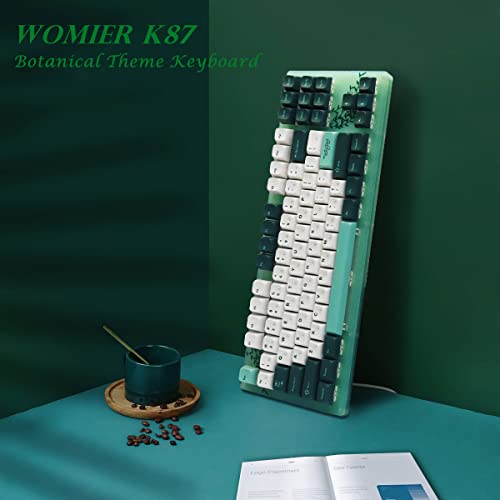 Image of Womier K87 TKL Mechanical Keyboard, Hot Swappable Wired Keyboard, 87 Keys Custom Gaming Keyboard, 80% RGB Keyboard with Botanical Keycaps for PC MAC PS4 Xbox Laptop - Yellow Switch