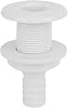 KIMISS Thru Hull Fittings, 34in Plastic Marine Thru Hull Exhaust Fittings Boat Drain Outlet Plug White