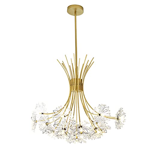 WGFJKI Lámpara de fuegos artificiales de cristal Candelabros de diente de león Sputnik Lámparas colgantes de techo elegantes Lámparas colgantes de fuegos artificiales de flores para dormitorio Sala de