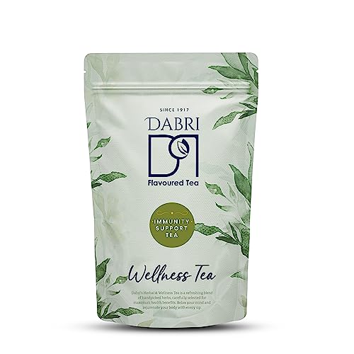 Image of Dabri Immunity Support Tea 100gm Pouch| Pure Natural Organic Loose Leaves | Pure Taste Wellness Tea | Boosts Immunity, Detoxifies Body, Improves Metabolism & Digestion | Herbal Loose Leaf Blend