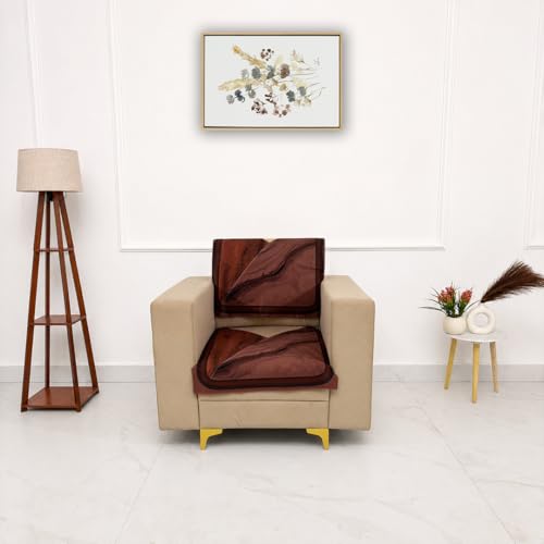 Image of Homerz Premium 'Luxe Series' Holland Velvet Sofa Cover | Smooth Finish | Anti-Skid Fleece Backing | Soft Touch Couch Protector for Living Room (Urban Dune, 1 Seater, Seat Cover with Backrest)