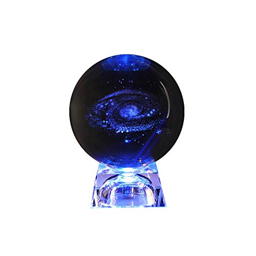 Galaxie boule de cristal, sphère de boule de verre claire 3D boule de verre galaxie 3D avec base enfants cadeaux, cadeaux de professeur, anniversaire, cadeau d'anniversaire Cover