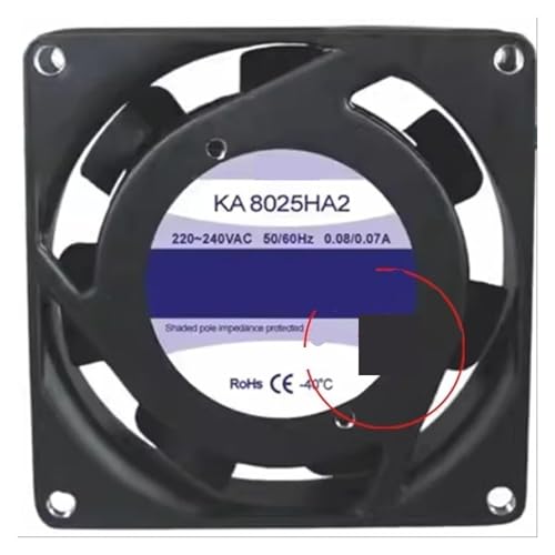 Ventilateur de refroidissement KA8025HA2 compact 8cm à faible consommation AC 240V