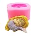 Sleeping Mermaid Cake Mold,Runloo 3D Mermaid Silicone Decoration Handmade Soap Candle Stone Mold Cake Decoration Tools-Pink