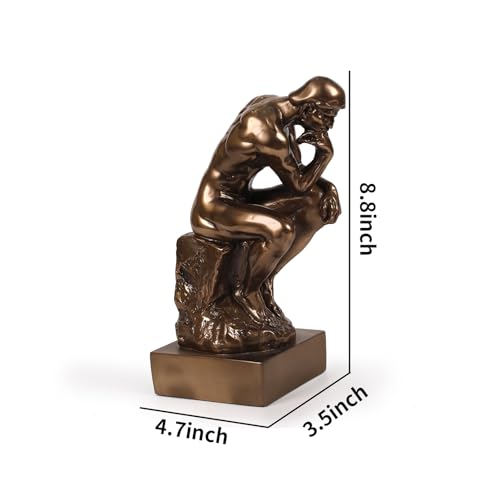 Estatua The Thinker en Resina color Bronce 8.8 pulg miniatura 4