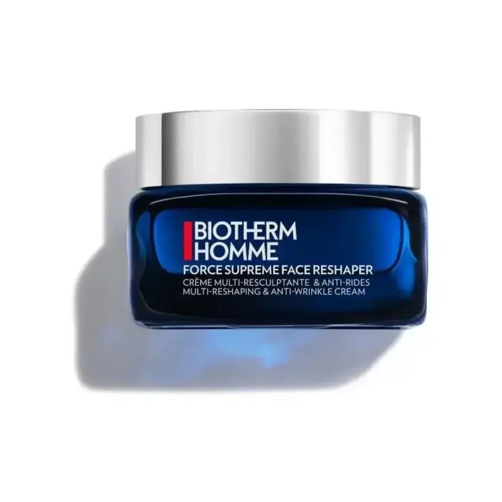Biotherm Force Supreme Face Reshaper, Crema Viso Multi-Rimodellante e Antirughe per Uomo, Solleva i Contorni, Dona un Aspetto Sodo e Ringiovanito, 50ml | Contouring e riduzione delle rughe, con neo-proxilano e plancton biotecnologico