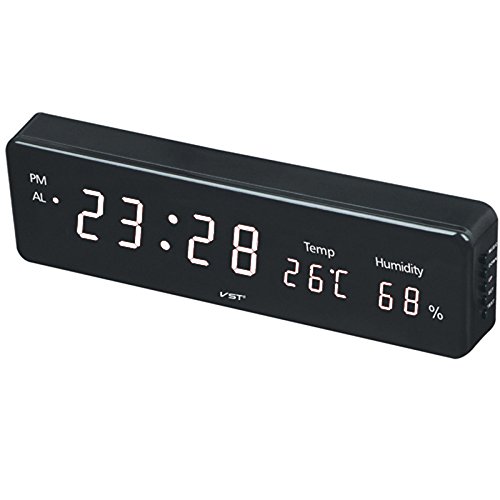 Reloj de pared digital multifunción con termómetro ambiental e higrómetro doméstico 2