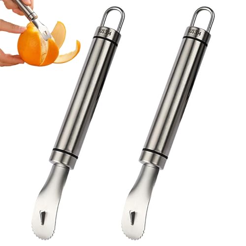Orangenschäler, 2 Stück, Edelstahl Zestenreißer, Apfelsinenschäler, Ideal für Mandarinen und Orangen, Praktischer Küchenhelfer, Kleine Größe Orangenschäler, 2 Stück, Edelstahl Zestenreißer, Apfelsinenschäler, Ideal für Mandarinen und Orangen, Praktischer Küchenhelfer, Kleine Größe