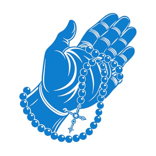 Adesivi murali e murali in vinile mani del rosario premium 42x46.6cm Cultura del tatuaggio Blu