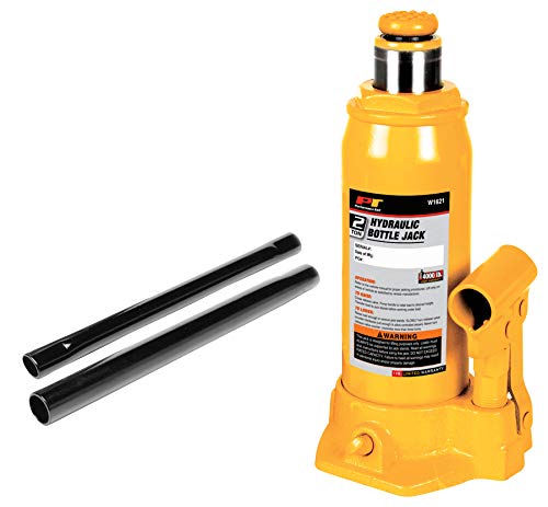 Image of Performance Tool W1621 2-Ton (4,000 lbs.) Heavy Duty Hydraulic Bottle Jack,Yellow (Pack of 2)