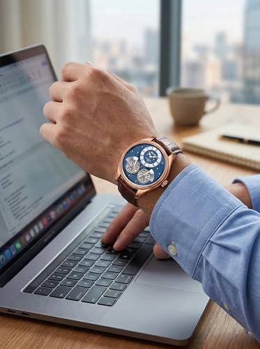 Image of ALIX AL2919 Men's Automatic Skeleton Self-Winding Water Resistant Chronograph Analog Watch
