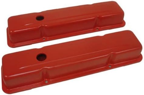 1958-86 Compatible/Replacement for Chevy Small Block 283-305-327-350-400 Short Steel Valve Covers - Orange