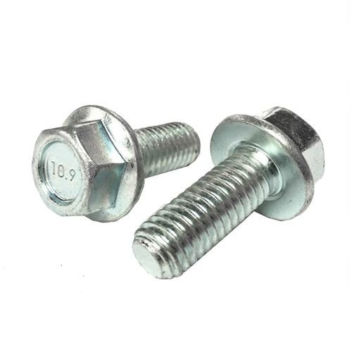 (6) M10-1.25x30 Hex Flange Bolts Class 10.9 JIS Small Head Frame Cap Screws Zinc