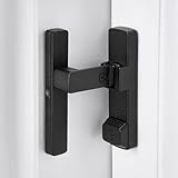 INIRET Matte Black 90 Degree Barn Door Lock,Flip Gate Latches Hardware,Zinc Alloy Right Angle Door Lock Latch,Protect Privacy,for Barn Door,Cabinets,Windows,Garden,Bathroom