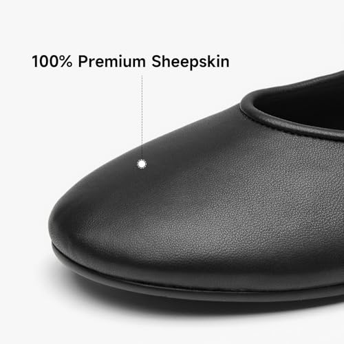 BEAU TODAY Womens Mary Jane Fats, Genuine Leather Ballet Flats for Women, Comfortable Sheepskin Round Toe Mary Jane Shoes Cute Fashion Flat Shoes2