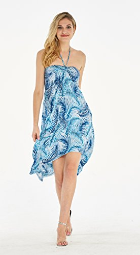 Image of Women's Hawaiian Luau Halter Dress in Signature Prints | Sleeveless halter dress, high-low hem; Hawaiian floral print; soft rayon, machine washable; luau, beach, cruise, party