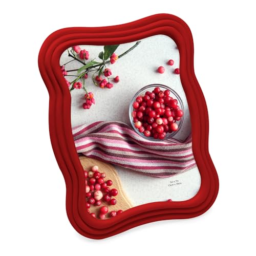 Catálogo para Comprar On-line Frame Rojo disponible en línea para comprar. 47 Isaac Jacobs - Marco decorativo curvado de 5 x 7 pulgadas, color rojo mate, para mesa y pared, arte decorativo, diseño, decoración del hogar, regalo (5 x 7 pulgadas, rojo mate)