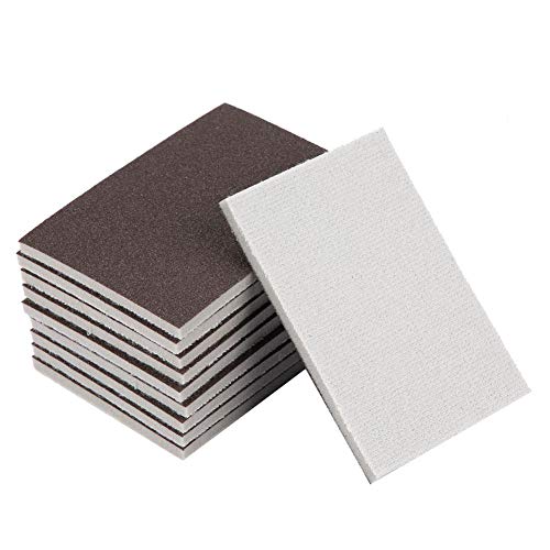 Sander Paper,10PCS Square Sponge Sandpaper 120/180/240 Grit Fine Polishing Sanding Paper(120#)