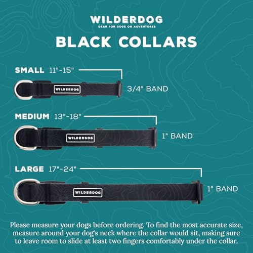 Image of Wilderdog Waterproof Dog Collar - Repels Water & Dirt - Large 17 inch-24 inch - Black