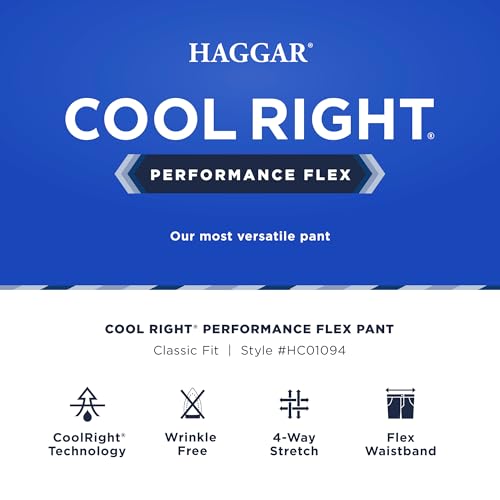 Image of Haggar Men's Classic Fit Cool Right Performance Flex Casual Pant