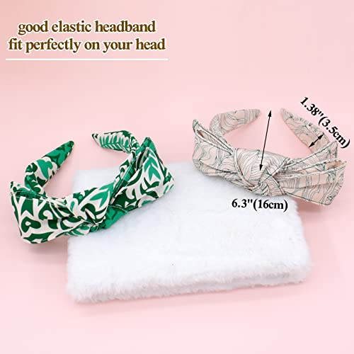 Begood Bow Headbands For Women Tropical Womens Knotted Headbands Green Bowknot Fashion Hairbands For Women's Hair Designer Summer Headbands Turban Hair Accessories For Girls 2Pcs #TOP4
