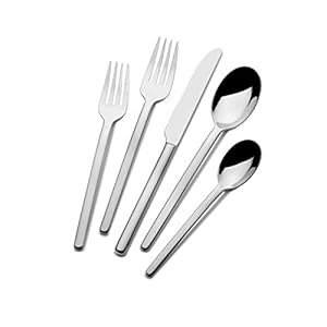 Mikasa, Zena Flatware Service for 8, 45 Piece Set, 18/0 Stainless Steel, Silverware Set with Serving Utensils