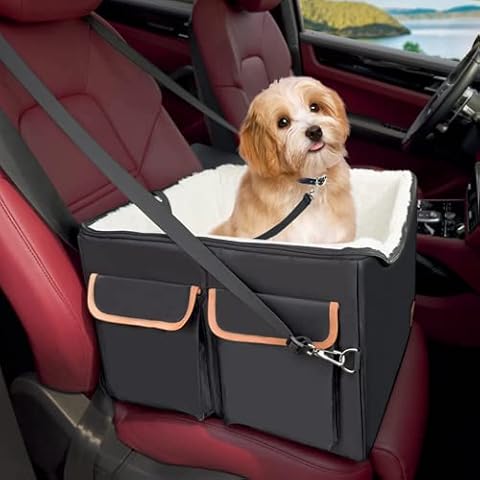 Cosibell Dog Car Seat - Double-Sided Pet Car Seat with Adjustable Safety Strap - Waterproof Dog Car Booster Seats for Small and Medium Dogs - Foldable Dog Carseat - Portable Puppy Travel Accessories Cover