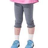 [ever closet] ストレッチ レギンス キッズ 子供 女の子 6分丈 ガールズ スパッツ [ トップチャコール 120 ] 無地 レギパン 春 夏 通園 通学 日常着 子供服 キッズ服 エバークローゼット