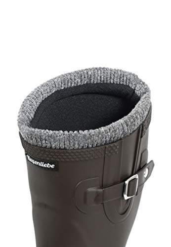 Regenliebe Damen Gummistiefel Pfütze-W warm gefüttert halbhoher Regenstiefel, Farbe:braun, Größe:38 EU