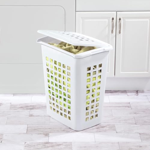 Sterilite LiftTop Laundry Hamper with Lid for Home and Bathroom, 8-Pack - image 7