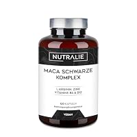 Maca Kapseln 32.000 mg – Leistung 20:1 - Maca Schwarze L-Arginin Zink B6 B12 – peruanische für Männer und Frauen – 120 Kapseln Black Maca Complex Nutralie