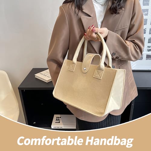 CZMTBO Lot de 3 sacs en feutre, 30 × 20 × 18 cm, pliables en feutre, sac de shopping en feutre avec poignées renforcées, sac en feutre robuste, panier à provisions, idéal pour le bois, les journaux – vue 2