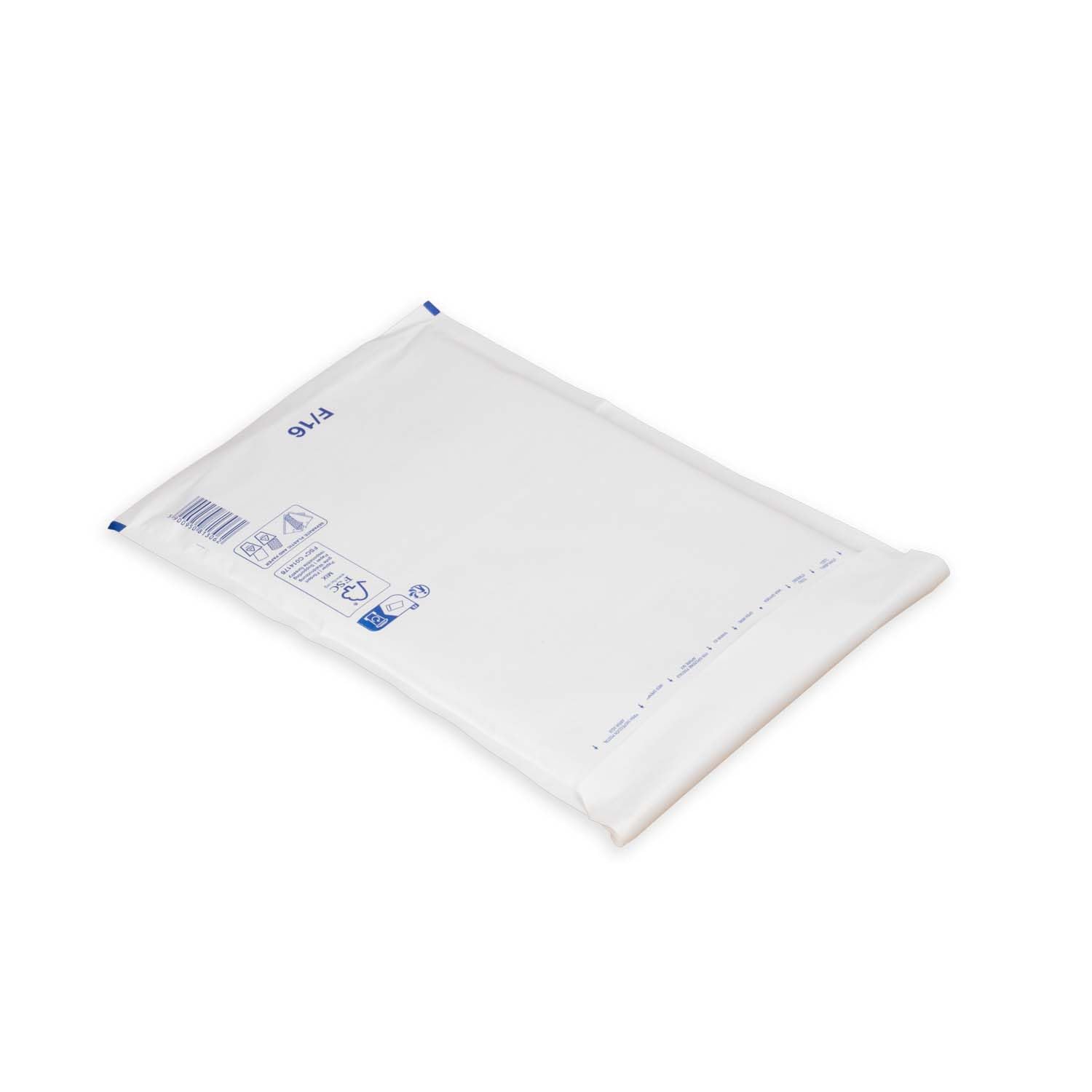 smiley pack Luftpolstertaschen Größe F6 Weiß 240 x 350 mm, gepolsterte Versandtaschen mit Selbstklebeverschluss, passend für A4+ (3400 Stück)
