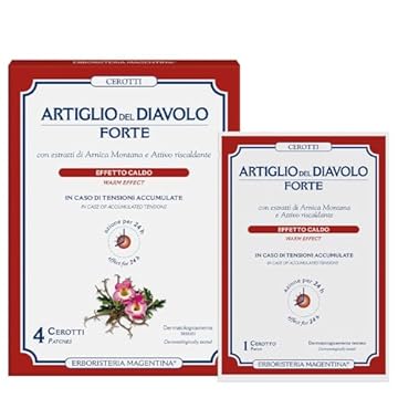 Erboristeria Magentina Artiglio del Diavolo Forte 4 Cerotti - Effetto Caldo - Particolarmente Indicato in Caso di Dolori Muscolari e/o Articolari